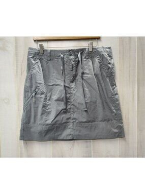 Eddie Bauer Hiking Skirt, Size 12, Drawstring Waist, 19.5" length, Gray
